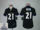 2013 Super Bowl XLVII Women NEW NFL baltimore ravens #21 webb Black (Women limited)