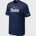 Nike New England Patriots Authentic Logo T-Shirt D.Blue