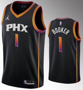 Suns #1 Devin Booker Black 2022-23 Swingman Jersey