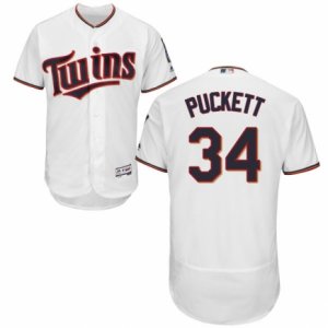 Men\'s Majestic Minnesota Twins #34 Kirby Puckett White Flexbase Authentic Collection MLB Jersey