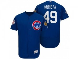 Mens Chicago Cubs #49 Jake Arrieta 2017 Spring Training Flex Base Authentic Collection Stitched Baseball Jersey