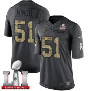 Mens Nike New England Patriots #51 Barkevious Mingo Limited Black 2016 Salute to Service Super Bowl LI 51 NFL Jersey