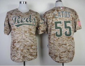 mlb jerseys cincinnati reds #55 latos camo[2014 new]