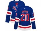 Women Adidas New York Rangers #20 Chris Kreider Royal Blue Home Authentic Stitched NHL Jerseyy