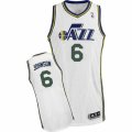 Mens Adidas Utah Jazz #6 Joe Johnson Authentic White Home NBA Jersey