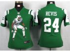 Nike Womens New York Jets #24 Revis Green Portrait Fashion Game Jerseys