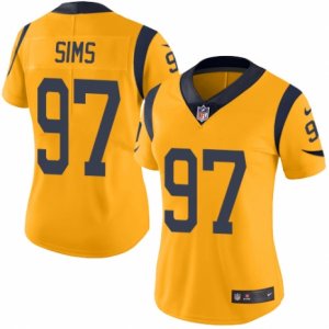 Women\'s Nike Los Angeles Rams #97 Eugene Sims Limited Gold Rush NFL Jersey