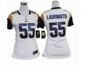 Nike Women NFL St. Louis Rams #55 James Laurinaitis White Jerseys