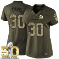 Women Nike Broncos #30 Terrell Davis Green Super Bowl 50 Salute to Service Jersey