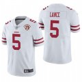 Nike 49ers #5 Trey Lance White 75th Anniversary Vapor Untouchable Limited Jersey