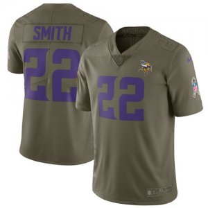 Nike Vikings #22 Harrison Smith Olive Salute To Service Limited Jersey