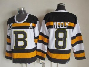 NHL Boston Bruins #8 Cam Neely white jerseys[m&n 75th]