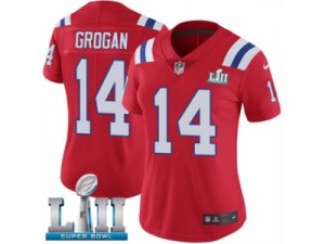 Women Nike New England Patriots #14 Steve Grogan Red Alternate Vapor Untouchable Limited Player Super Bowl LII NFL Jersey