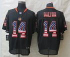 Nike Cincinnati Bengals #14 Dalton Black Jerseys(USA Flag Fashion Elite)