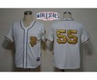 2014 world series mlb jerseys san francisco giants #55 lincecum white(number golden)[sf style]