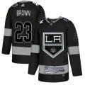 LA Kings With Dodgers #23 Dustin Brown Black Adidas Jersey