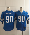 Nike Detroit Lions #90 Wright blue jerseys[Elite Wright]