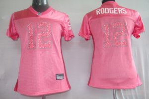 women green bay packers #12 rodgers pink[2010]