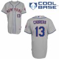 Men's Majestic New York Mets #13 Asdrubal Cabrera Replica Grey Road Cool Base MLB Jersey