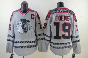 NHL Chicago Blackhawks #19 Jonathan Toews Charcoal Cross Check Jerseys