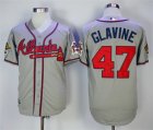 Braves #47 Tom Glavine Gray Throwback Jersey