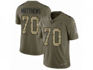 Men Nike Atlanta Falcons #70 Jake Matthews Limited Olive Camo 2017 Salute to Service NFL Jersey