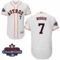Astros #7 Craig Biggio White Flexbase Authentic Collection 2017 World Series Champions Stitched MLB Jersey