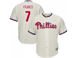 Youth Philadelphia Phillies #7 Maikel Franco Cream Cool Base Stitched MLB Jersey