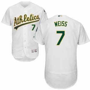 Men\'s Majestic Oakland Athletics #7 Walt Weiss White Flexbase Authentic Collection MLB Jersey