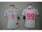 Nike Women Houston Texans #99 J.J. Watt White Color(Breast Cancer Awareness Fashion Jersey)