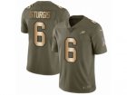 Men Nike Philadelphia Eagles #6 Caleb Sturgis Limited Olive Gold 2017 Salute to Service NFL Jersey