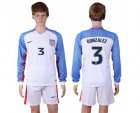 USA #3 Gonzalez Home Long Sleeves Soccer Country Jersey