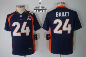 2014 super bowl xlvii nike youth nfl jerseys denver broncos #24 bailey blue[nike limited]