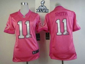 2013 Super Bowl XLVII Women NEW NFL San Francisco 49ers #11 Alex Smith Pink Jerseys(love\'s)