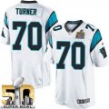 Youth Nike Panthers #70 Trai Turner White Super Bowl 50 Stitched Jersey