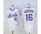 Men New York Mets #16 Dwight Gooden Majestic White Alternate Flexbase Authentic Collection Player Jersey