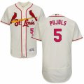 Mens Majestic St. Louis Cardinals #5 Albert Pujols Cream Flexbase Authentic Collection MLB Jersey