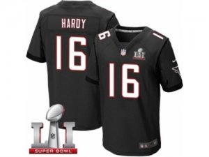 Mens Nike Atlanta Falcons #16 Justin Hardy Elite Black Alternate Super Bowl LI 51 NFL Jersey
