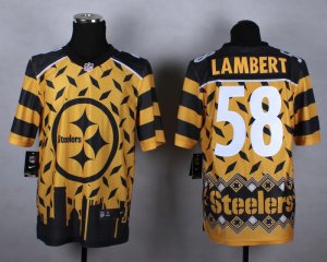 Nike Pittsburgh Steelers #58 Jack Lambert yellow Jerseys(Style Noble Fashion Elite)