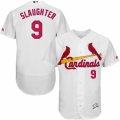 Mens Majestic St. Louis Cardinals #9 Enos Slaughter White Flexbase Authentic Collection MLB Jersey