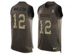 Mens Nike Chicago Bears #12 Markus Wheaton Limited Green Salute to Service Tank Top NFL Jersey