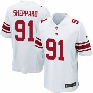 Men\'s Nike New York Giants #91 Kelvin Sheppard Game White NFL Jersey