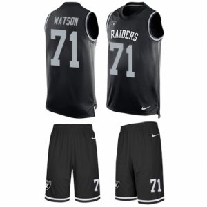 Mens Nike Oakland Raiders #71 Menelik Watson Limited Black Tank Top Suit NFL Jersey