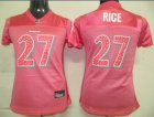 Women Baltimore Ravens #27 Rice Pink[2010]