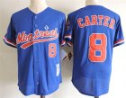 Expos #8 Gary Carter Blue Cooperstown Collection Mesh Batting Practice Jersey