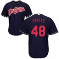 Men's Majestic Cleveland Indians #48 Tommy Hunter Replica Navy Blue Alternate 1 Cool Base MLB Jersey