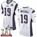 Mens Nike New England Patriots #19 Malcolm Mitchell Elite White Super Bowl LI 51 NFL Jersey