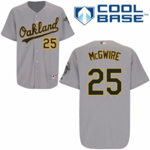 Men\'s Majestic Oakland Athletics #25 Mark McGwire Authentic Grey Road Cool Base MLB Jersey