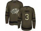 Youth Adidas Columbus Blue Jackets #3 Seth Jones Green Salute to Service Stitched NHL Jersey