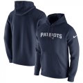 New England Patriots Nike Circuit Wordmark Essential Performance Pullover Hoodie Navy